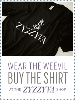 Wear the weevil. Buy the shirt at the ZYZZYVA Shop.