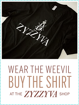 Wear the weevil. Buy the shirt at the ZYZZYVA Shop.