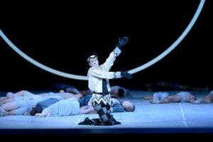 Lloyd Riggins as Nijinsky dancing as Petrouchka in John Neumeier's "Nijinsky" (photo by Erik Tomasson)