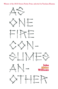 John Sibley Williams poetry book As One Fire Consumes Another