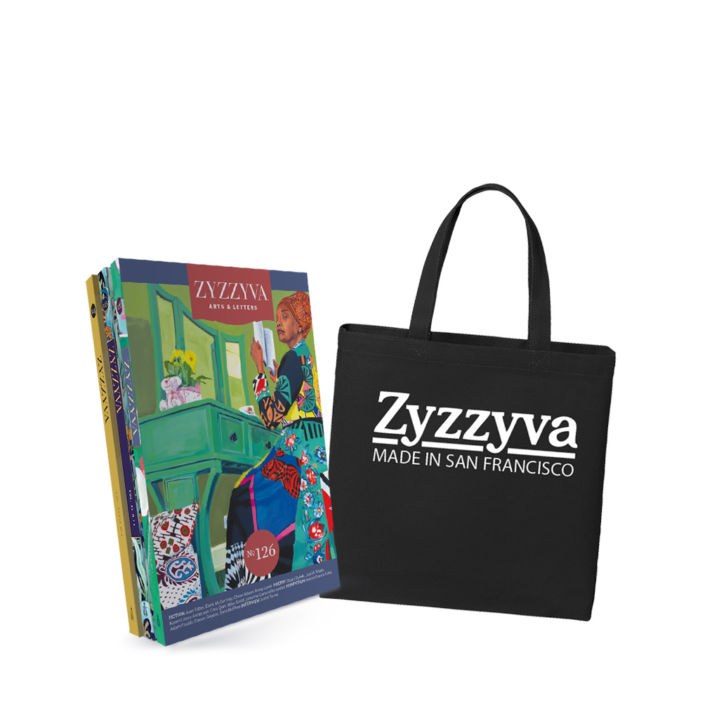 ZYZZYVA Tote bag and subscription bundle ZYZZYVA T-shirt and subscription bundle